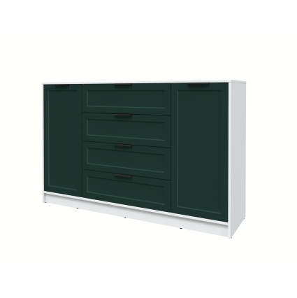 Тумба Тренд КТ-Т160 (Белый ЛДСП/ Изумруд ЛМДФ) Ш1600 В1020 Г451